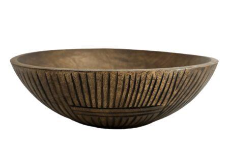 Wooden bowl carved